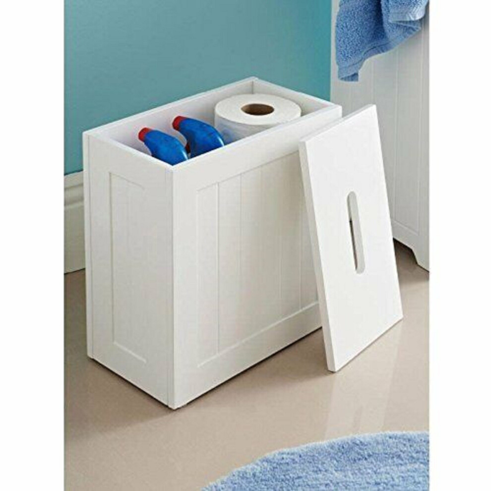 Wooden Crisp Finish Small Toilet Cleaning Product Storage Tidy Box G-0104