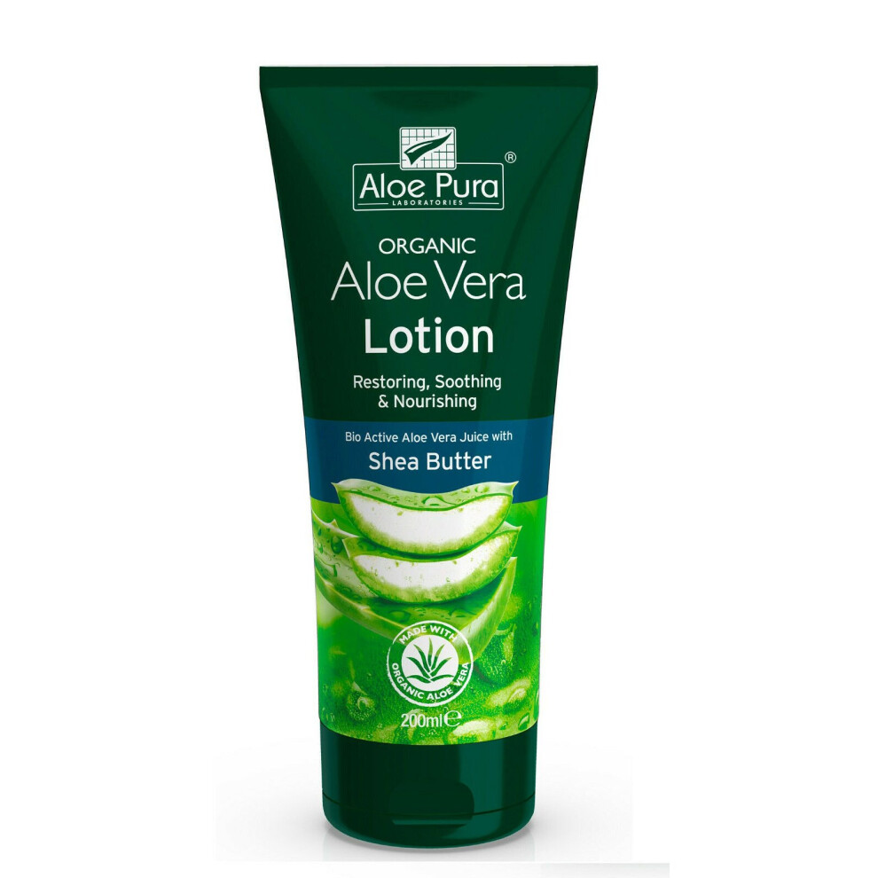 Aloe Pura Aloe Lotion Bio Active Aloe Vera with Shea Butter & Vitamin E 200ml