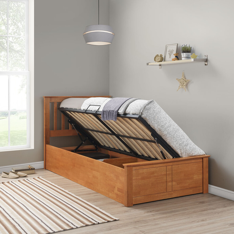 Frankie Oak Wooden Ottoman Storage Bed