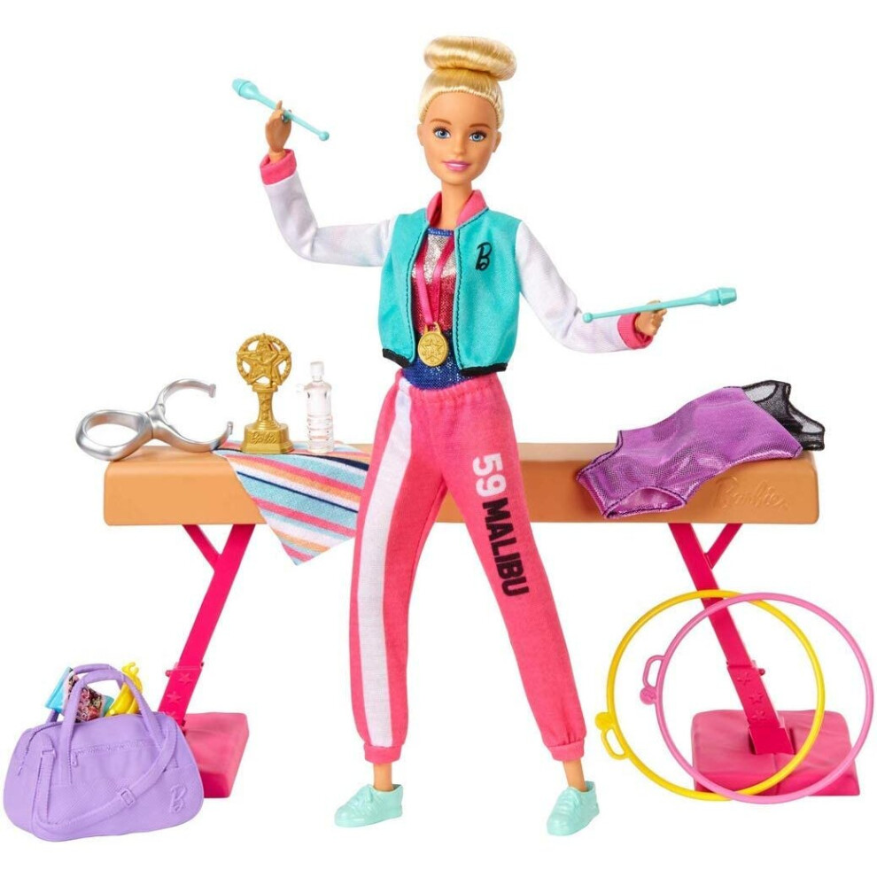 Barbie GJM72 Gymnast Doll & Playset With Accessories