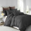Imperial Rooms (Charcoal, King) Plain Duvet Cover Single Double King Bed Set Quilt 1