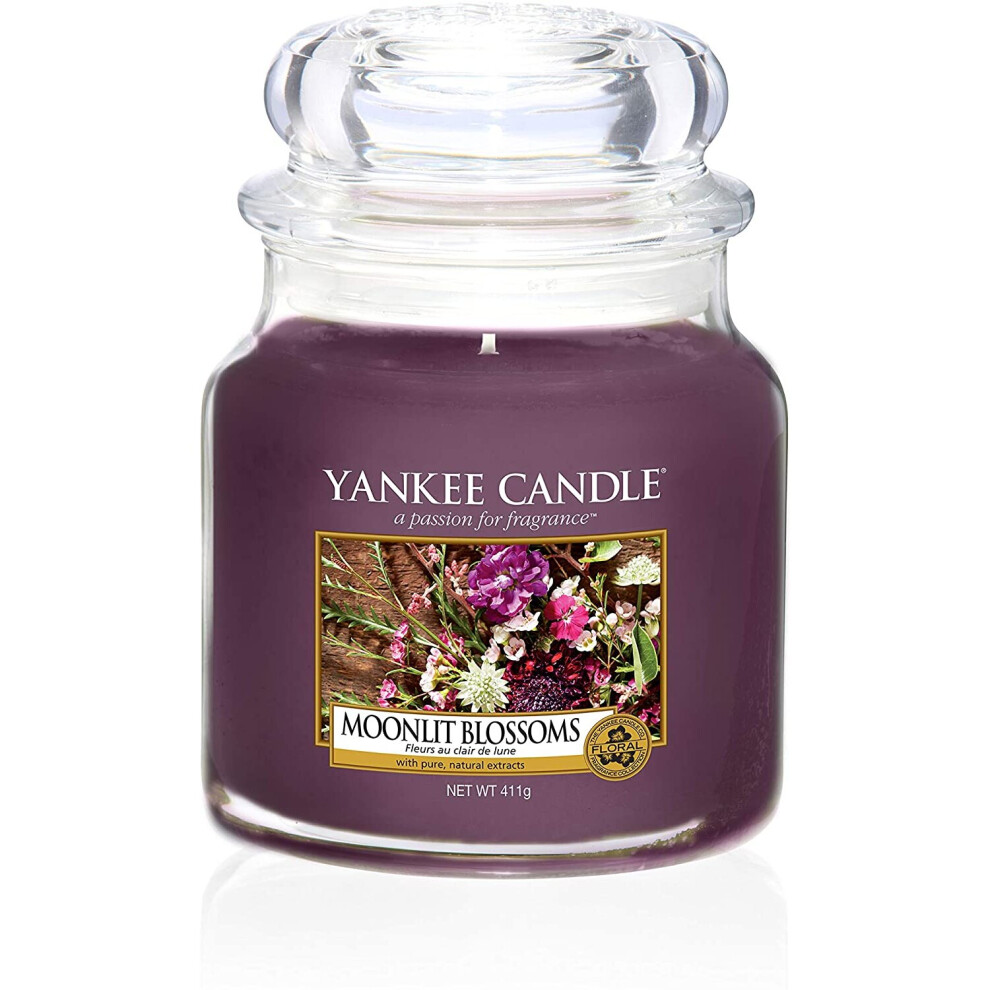 Yankee Candle Medium Jar Scented Candle, Moonlit Blossoms