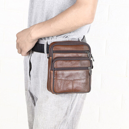 PU δερμάτινη μικρή τσάντα Cross Body τσάντα ώμου Messenger πλευρά τσάντα ανδρών 2