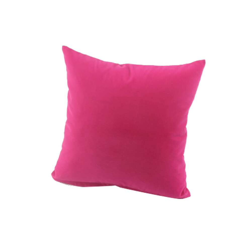 (Hot Pink) 2x Plain Dyed Cushion Cover Pillow Case Home Sofa