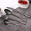 (Black) 32pcs Cutlery Sets Fork for Dining 1