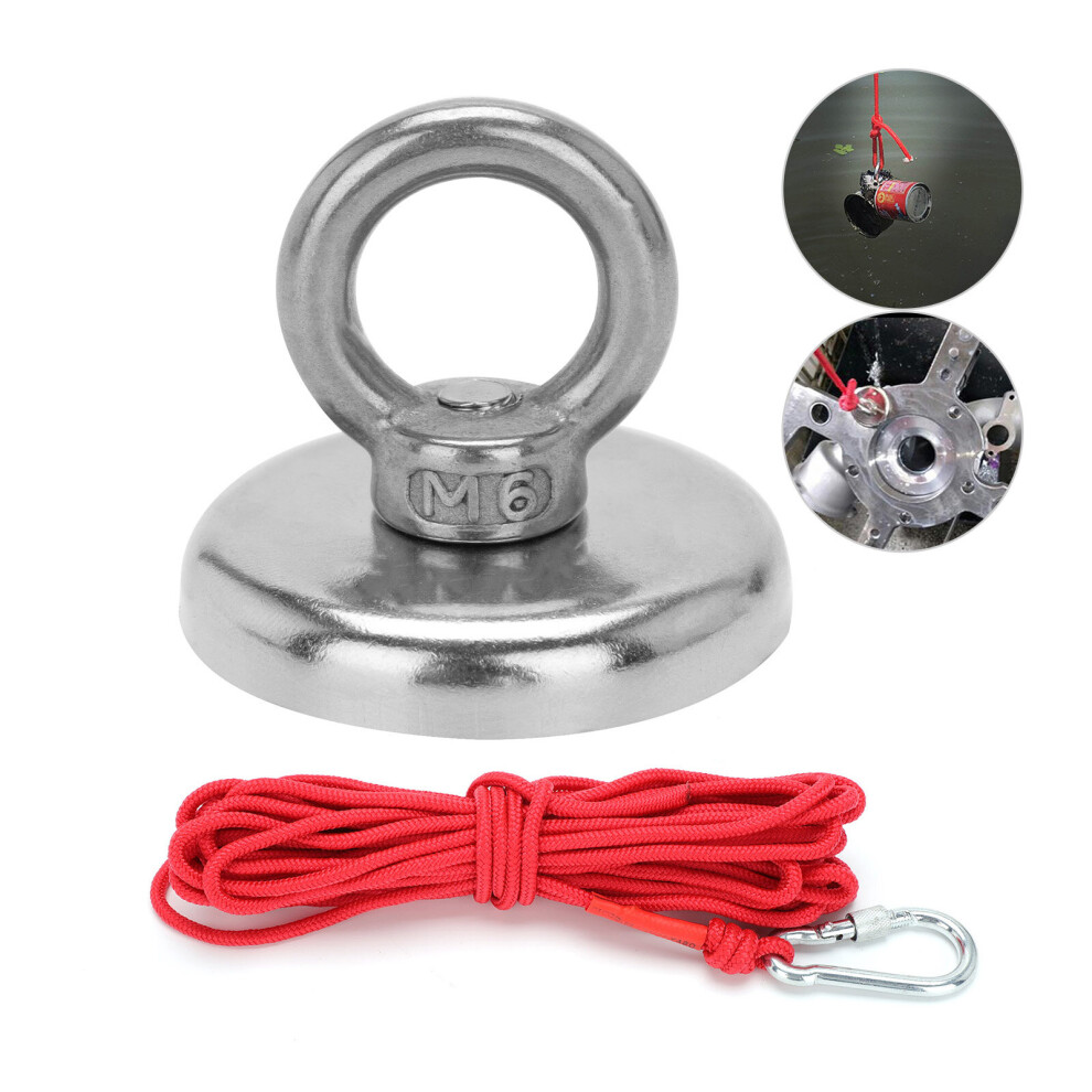 66kg Strong Fishing Magnet 10m Red Rope Metal Detector Pulling Force Magnets Kit