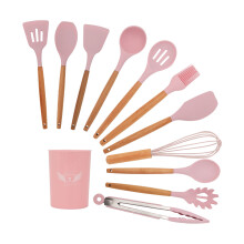 (Pink) 11pc Silicone Kitchen Utensils Set