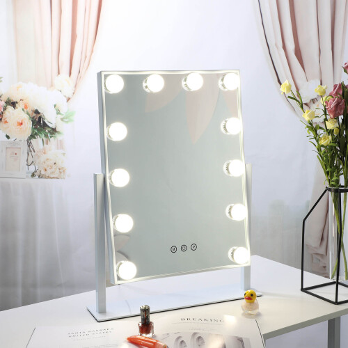 With Lights Dressing Vanity Makeup Mirror Desk Table Bright 12 LED 1