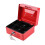 (Red) Key Lock Tin Safe Lockable Small Money Box 2