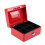 (Red) Key Lock Tin Safe Lockable Small Money Box 3