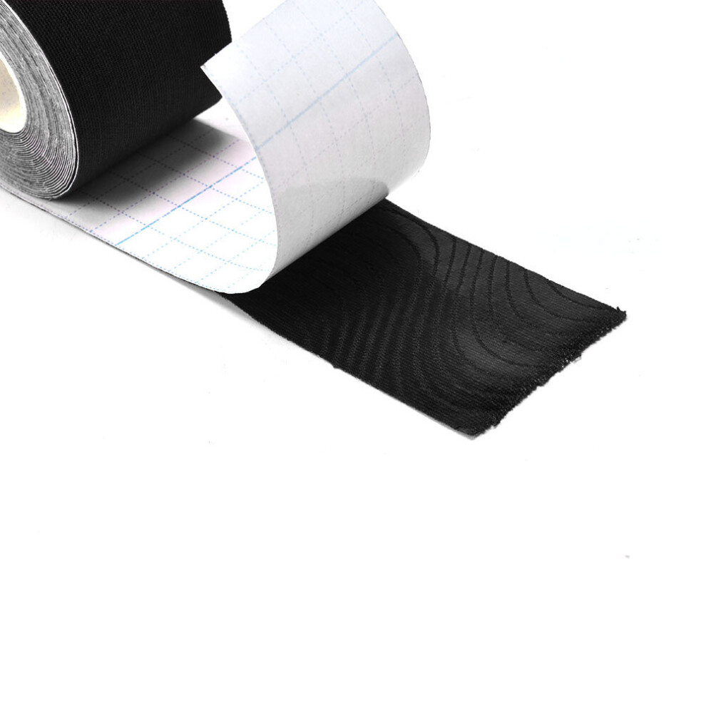 Black (Black) 5M Kinesiology Elastic Tape Sport Physio Muscle Strain Pain Support