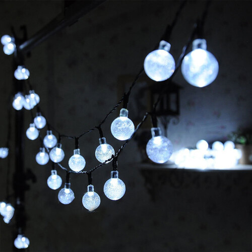 (White) 30 Multi LED Solar Fairy Garden Lights