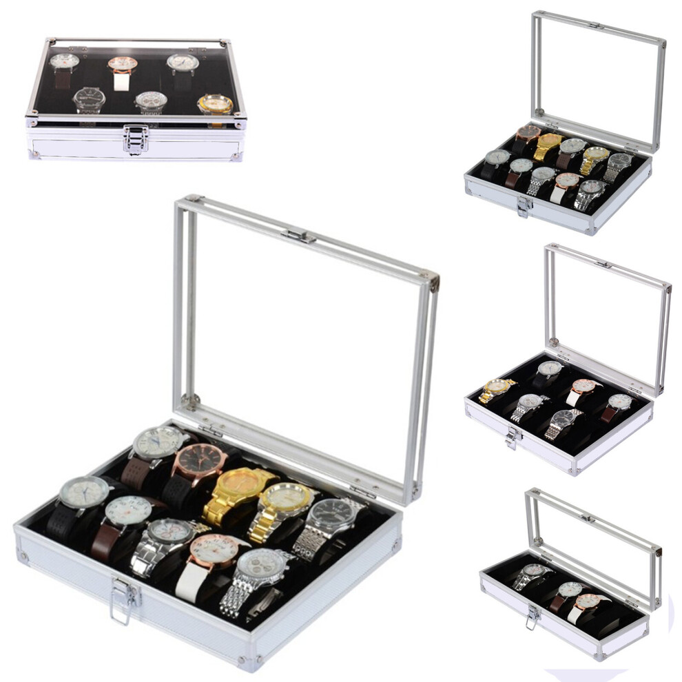 Wristwatch Watch Jewellery Display Storage Case Transparent Watch Box