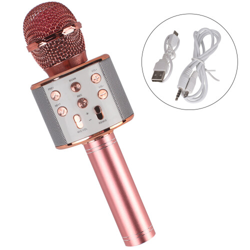 (Rose Gold) Wireless Bluetooth Karaoke Microphones