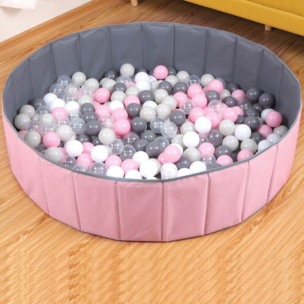 (Pink gray) Kids Game Play Toy Tent Ocean Ball Pit