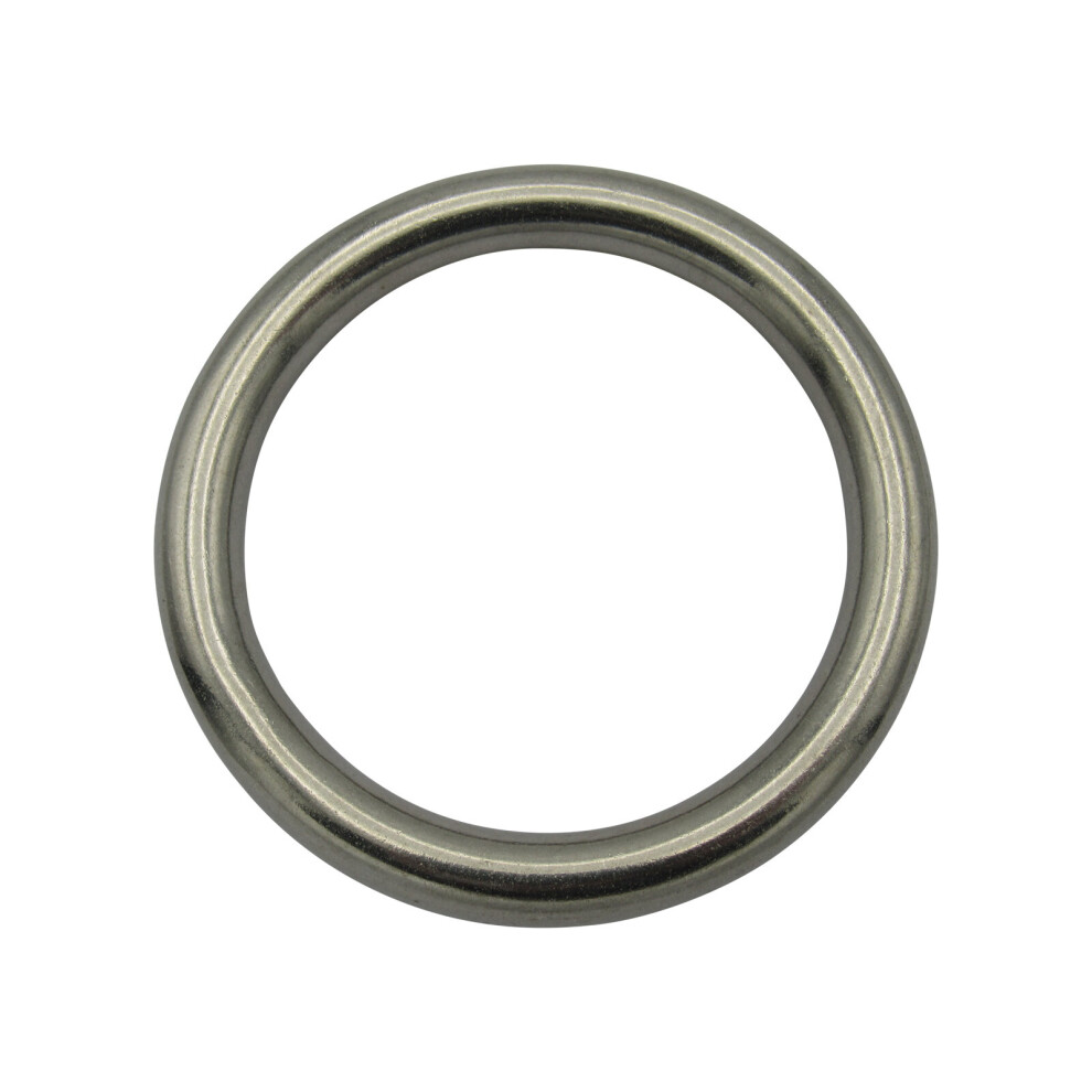 Stainless Steel Round O Ring 5MM x 50MM (Marine Webbing Rigging Mooring Corrosion Resistant)