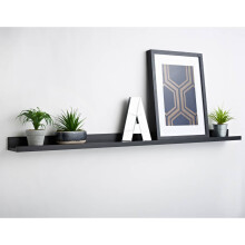 Set of 2 80cm Modern Contemporary Floating Shelf  Black G-0412