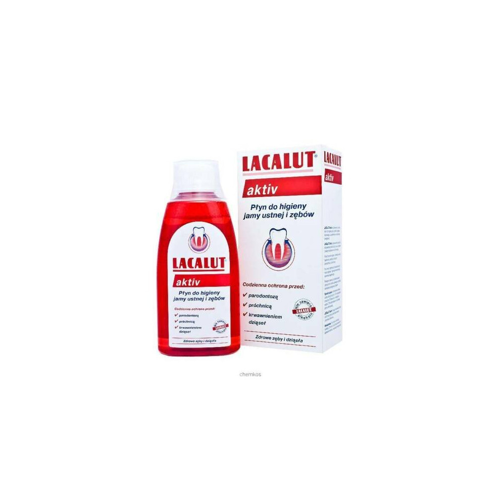 Lacalut Activ Oral Hygiene Mouthwash Teeth Protects Against Caries 300ml