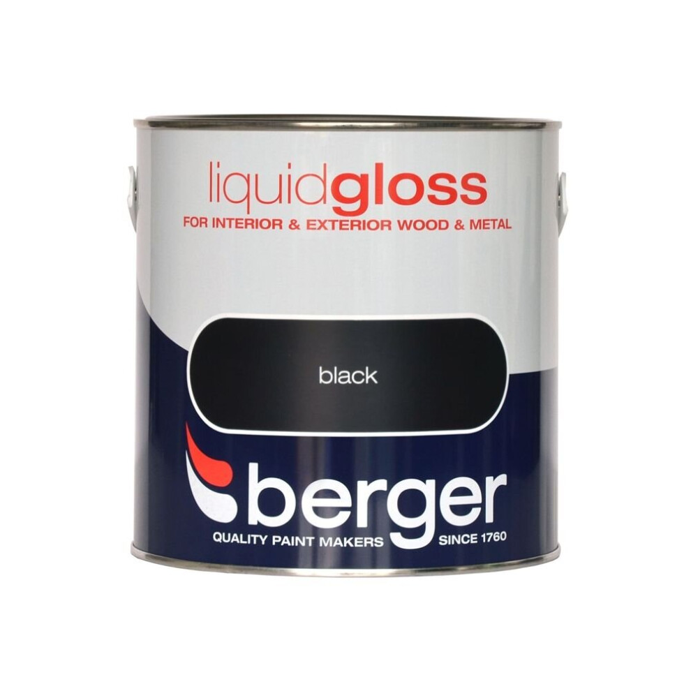 Liquid Gloss 2.5l, Black, By Berger