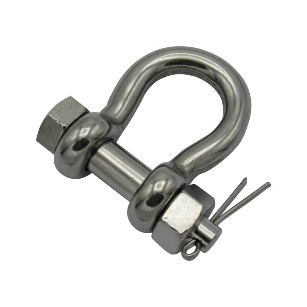 Stainless Steel Bow Shackle With Safety Pin 4 Ton 20Mm Marine 707152579438