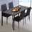 Living And Home (120cm Table Only) Modern Tempered Glass Dining Table Kitchen Chairs 2
