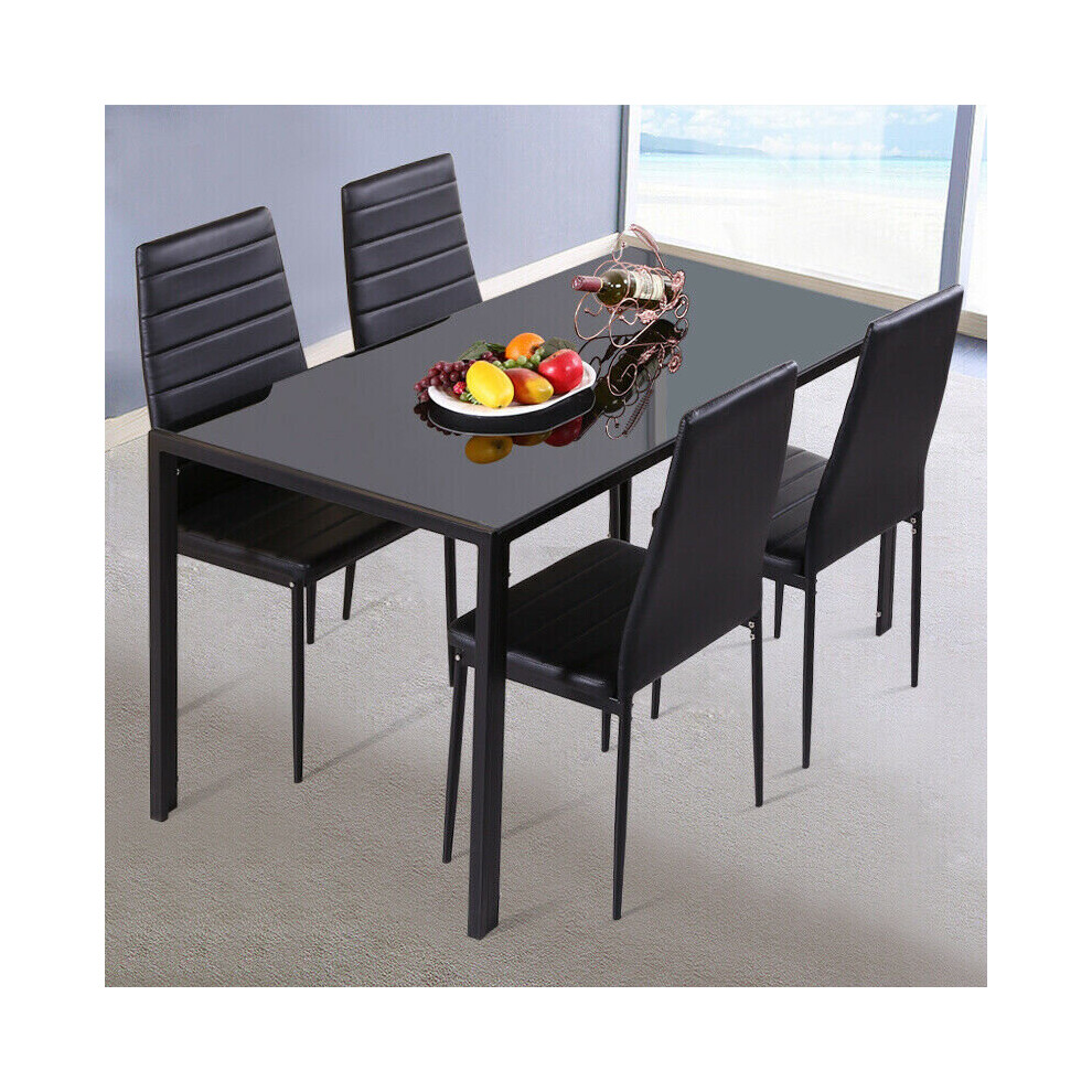 (120cm Table Only) Modern Tempered Glass Dining Table Kitchen Chairs