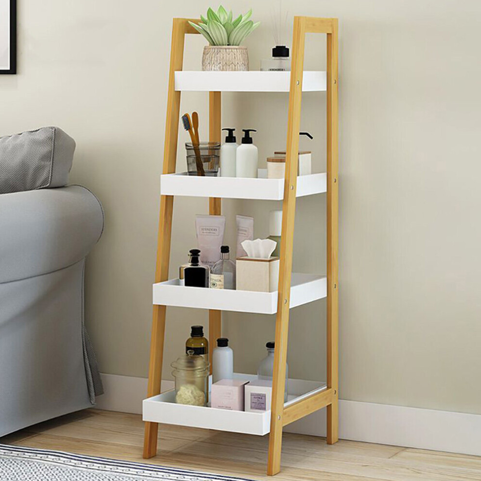 Living And Home 4-Tier Ladder Shelf Bookshelf Plants Stand Storage Organizer