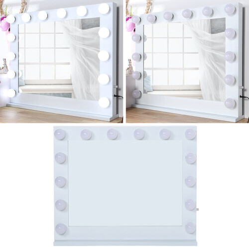 Living And Home Extra Large 80cm Hollywood Mirror LED Light Up 14 Globe Dressing Makeup Vanity 2