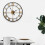 Living And Home 60CM Black Metal Quartz Round Roman Wall Clock 1