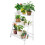 Living And Home (White) 3 Tier Folding Plant Pot Stand Display Step Ladder Shelf 4