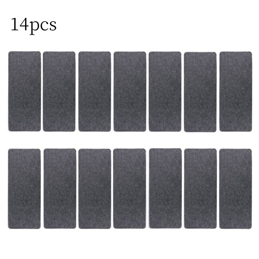 (Dark Grey) 14Pcs Carpet Stair Tread Mats Step Staircase Non Slip Mat Protection Cover Pads