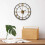 Living And Home 60CM Black Metal Quartz Round Roman Wall Clock 6