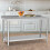 Living And Home Stainless Steel Working Table with Back Panel 60x60x80cm 3