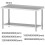 Living And Home Stainless Steel Working Table with Back Panel 60x60x80cm 6