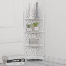 Vintage Wood Shelving Bookcase Toiletry Storage Rack Corner Shelf Display Holder