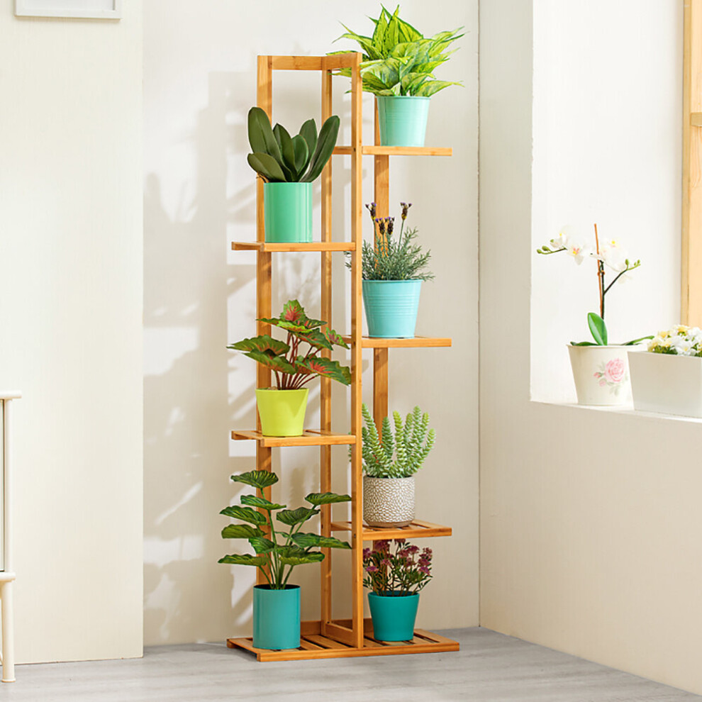 Rustic Wooden Multi-Tiered Potted Plant Stand