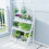 Living And Home (White) 3 Tier Foldable Plant Stand Ladder Shelf with Hanging Bar 1