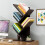 Living And Home (Black Walnut, 5 Tier) Freestanding Tree Bookshelf Wood Display Shelf Organiser 1