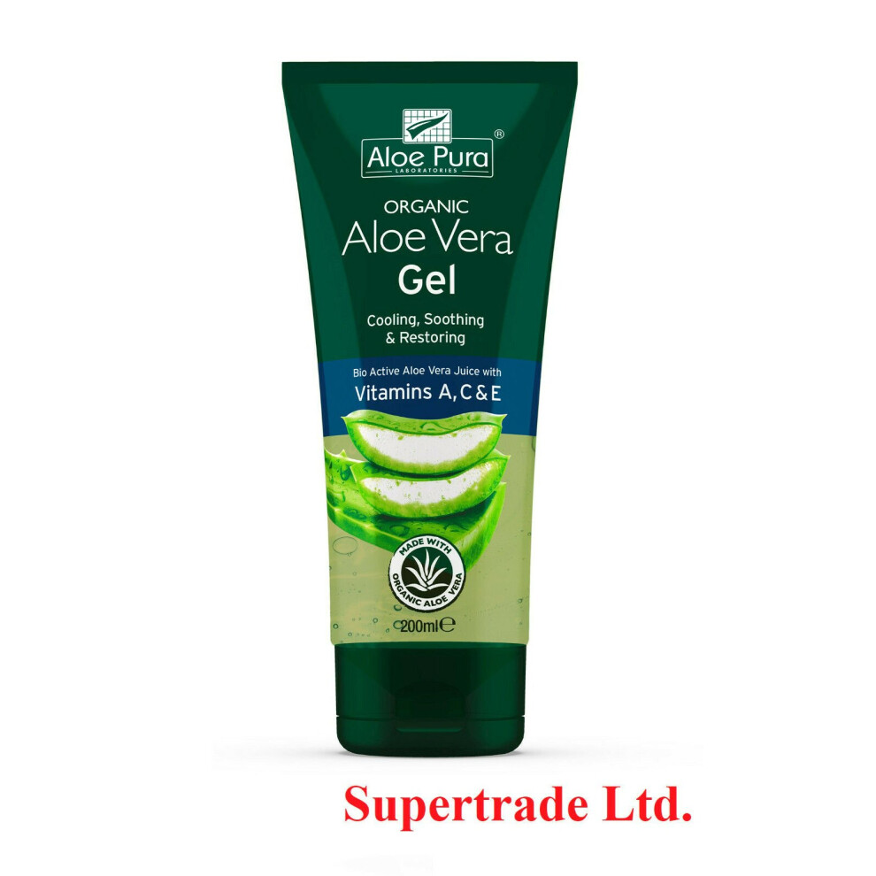 Aloe Pura Aloe Vera Organic Gel with Antioxidant Vitamins A C & E - 200ml