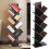 Living And Home (Black Walnut, 9 Tier) Freestanding Tree Bookshelf Wood Display Shelf Organiser 1