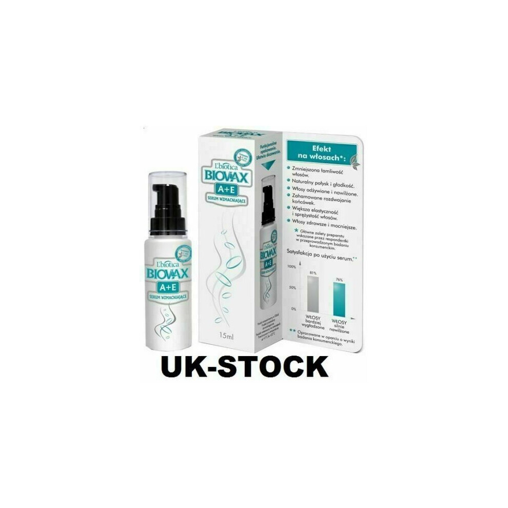 LBIOTICA BIOVAX SERUM A+E STRENGTHENING HAIR SERUM 15 ML