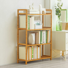 (100*68*25cm, 4 Tier) Tiered Bamboo Wood Bookcase Storage Shelf
