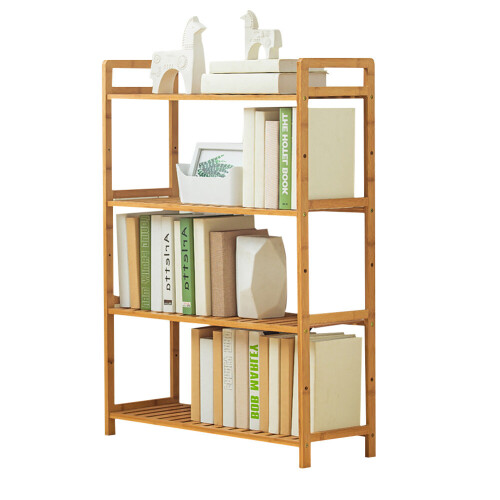 Living And Home (100*68*25cm, 4 Tier) Tiered Bamboo Wood Bookcase Storage Shelf 2