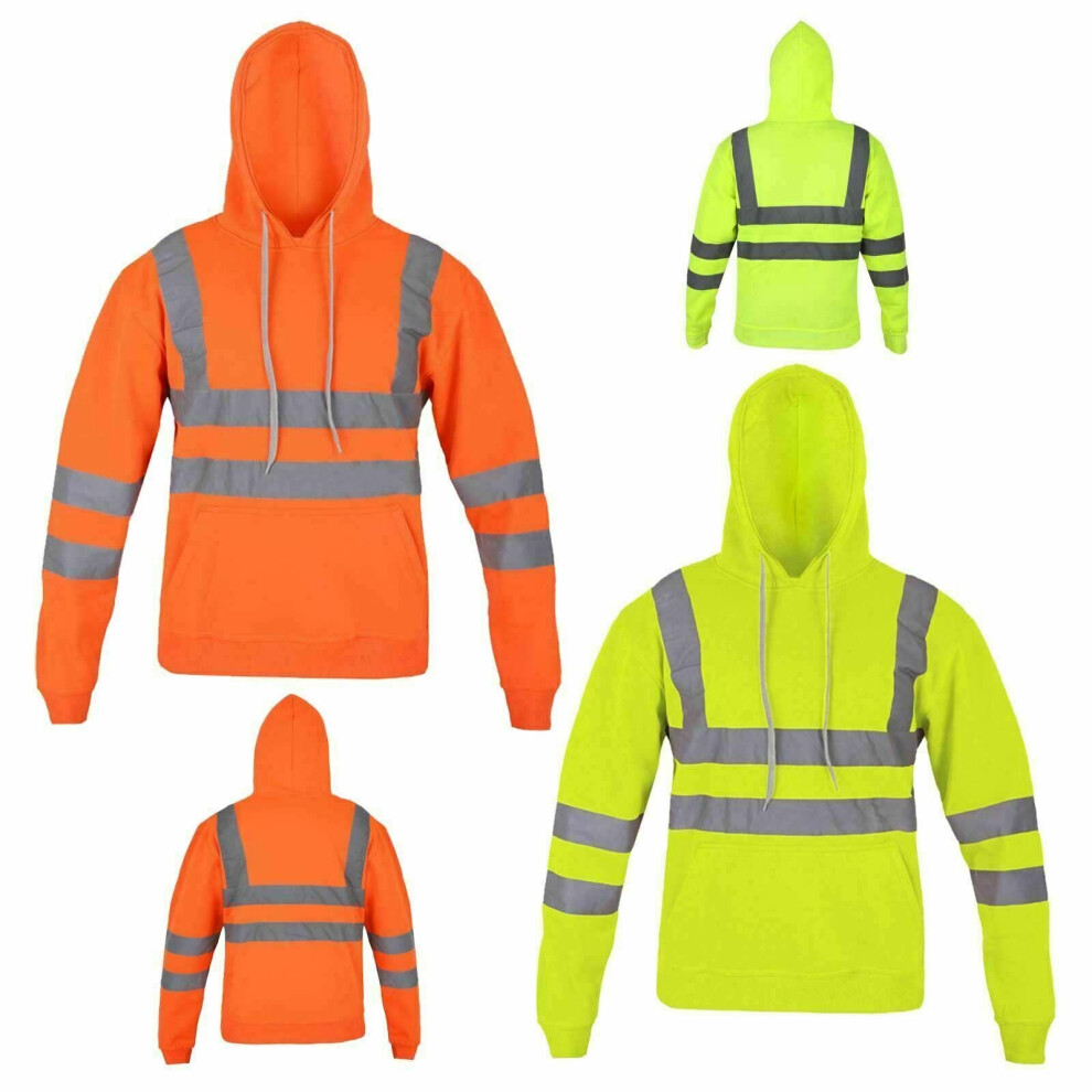 (Orange, UK MEDIUM) Hi viz hoody