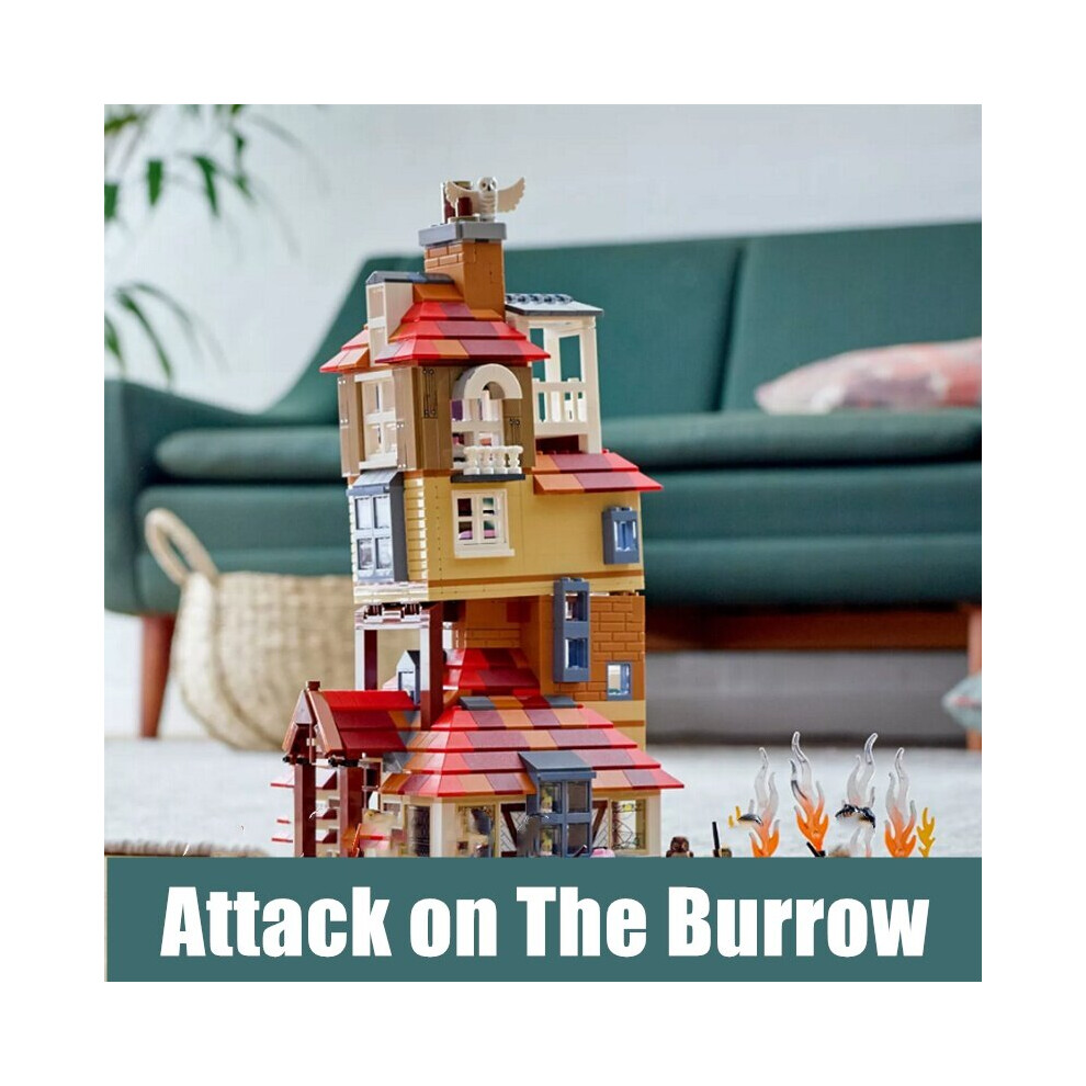 (Only Building Block) Harry Potter Attack on The Burrow Set Building Blocks Bricks Kids Christmas Toys（without box) 