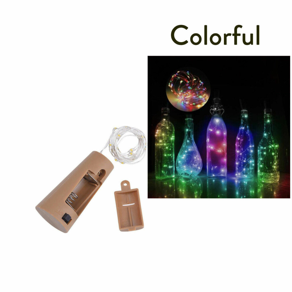 (Multicolour) 4Pcs 1M LED Cork Shaped Copper Wire String Light Wine Bottle DIY