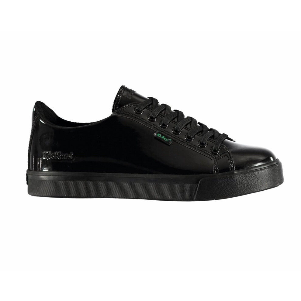 (UK 4 / EU 37) Kickers Tovni Lacer Patent Leather YF 115008 Girls School Shoes Black