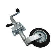 34MM Heavy Duty Jockey Wheel with Metal Rim & Clamp - 100kg Load, 37x160mm Tire, Zinc Plated, Clamp 130x55mm (SFJOCKA/JOCKL)