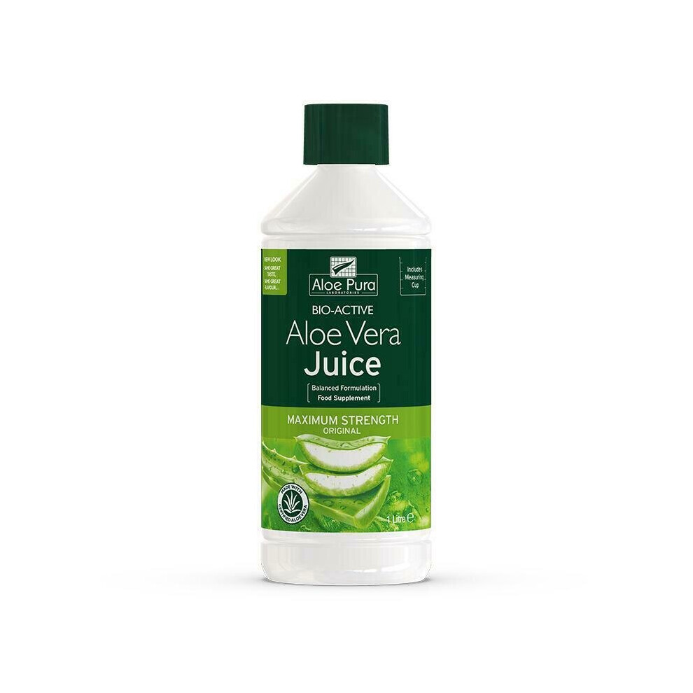 6 X 1 bottle of Aloe Pura Bio-Active Aloe Vera Juice Max Maximum strength 1L 1 Litre