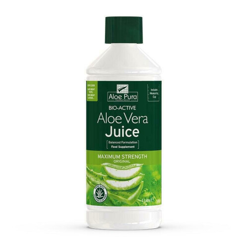 3 X 1 bottle of Aloe Pura Bio-Active Aloe Vera Juice Max Maximum strength 1L 1 Litre